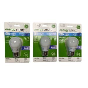 GE Energy Smart LED Party Bulbs Blue 1W Medium Base 12000hrs Pack Of 3 Home